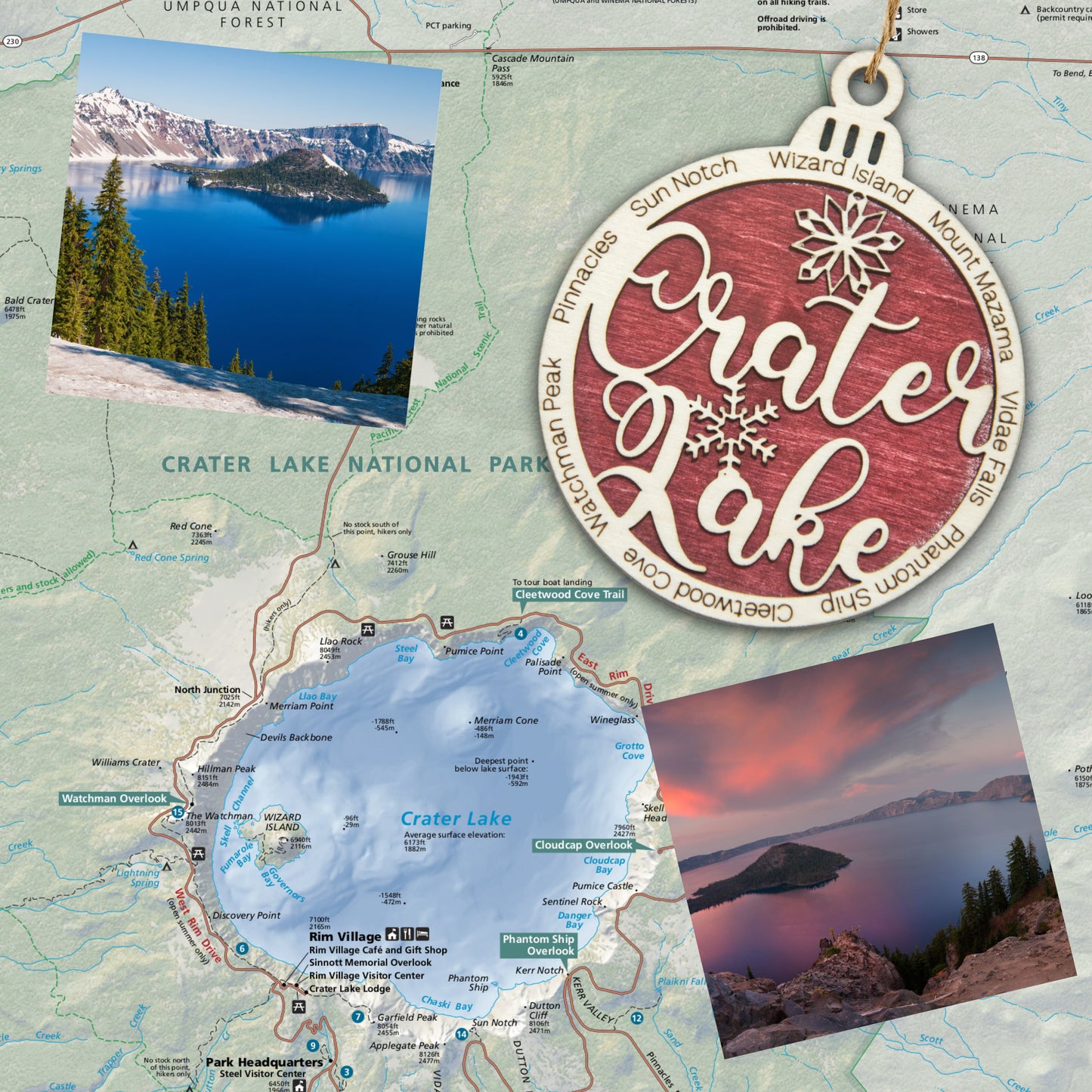 Crater Lake National Park Christmas Ornament