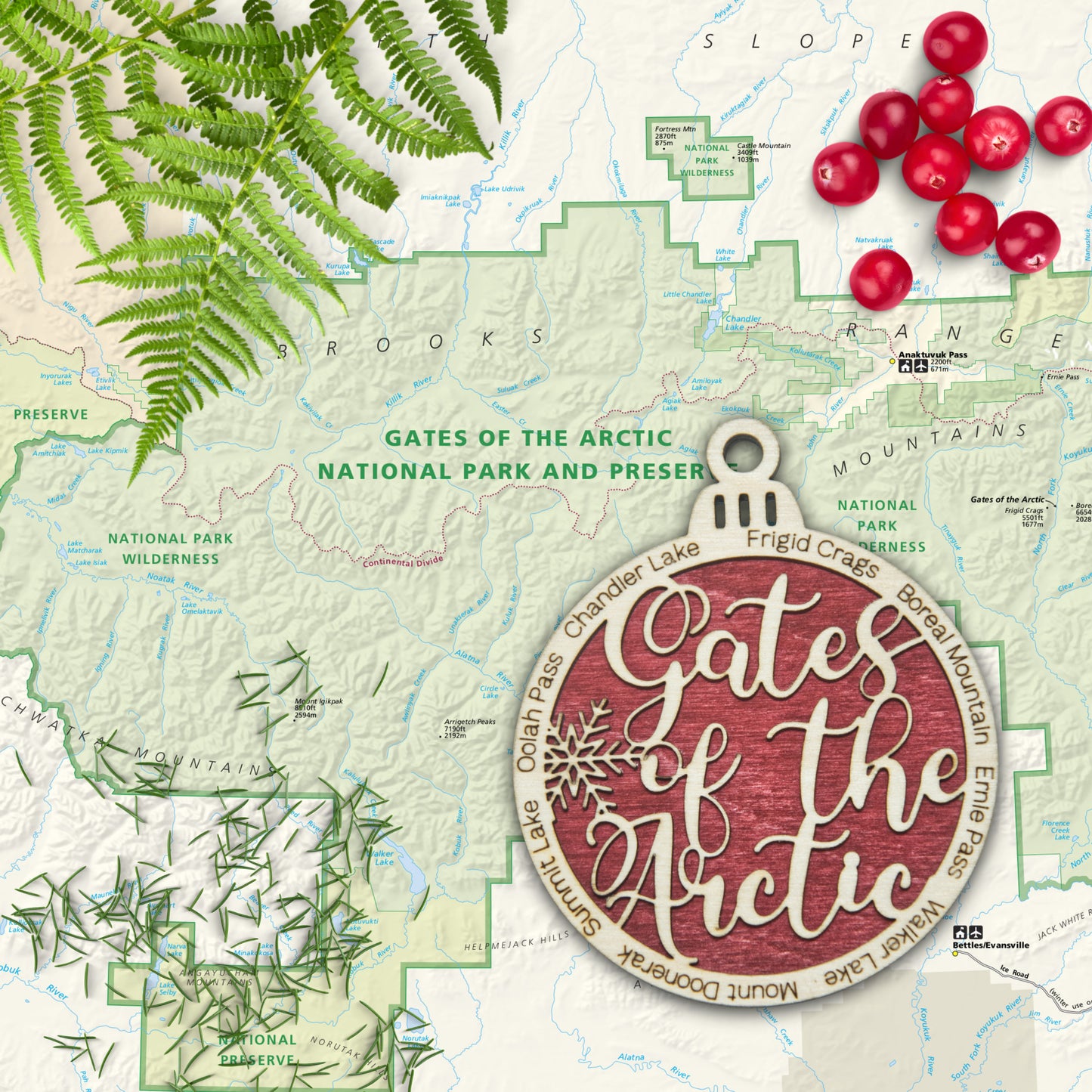 Gates of the Arctic National Park Christmas Ornament