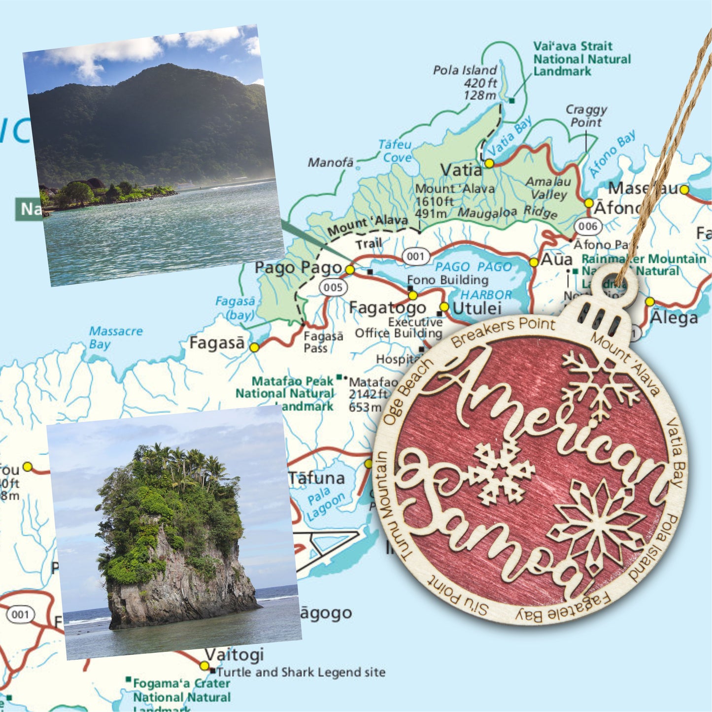 American Samoa National Park Christmas Ornament