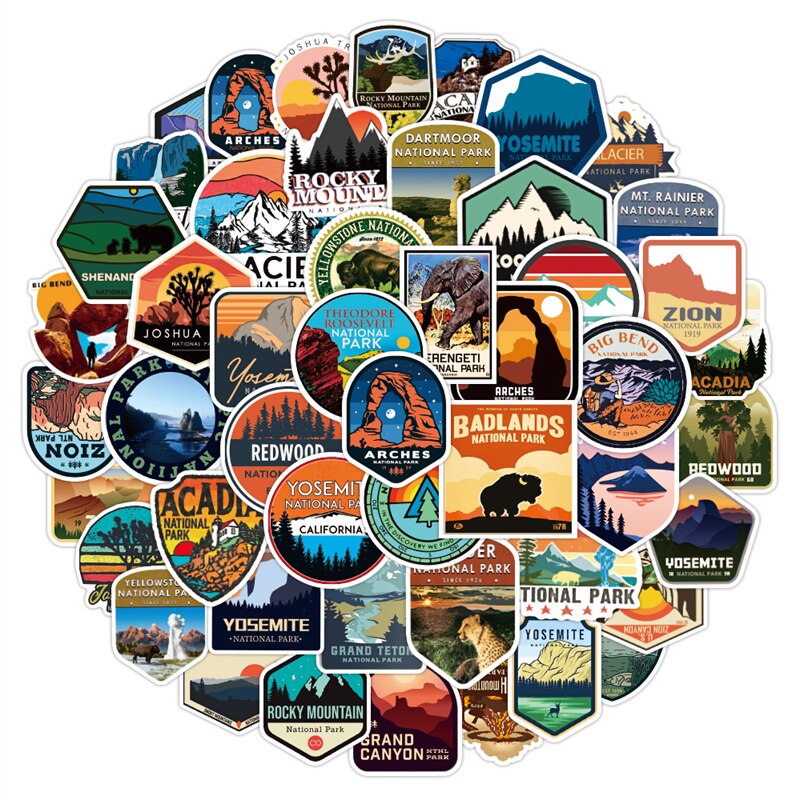 50pcs National Park Stickers