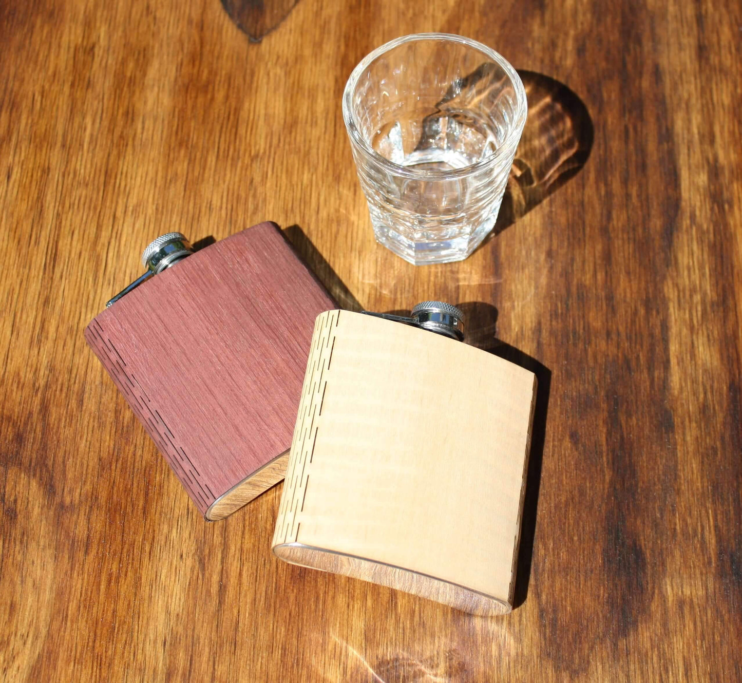 6 oz. Wooden Hip Flask - Mt. Rainier