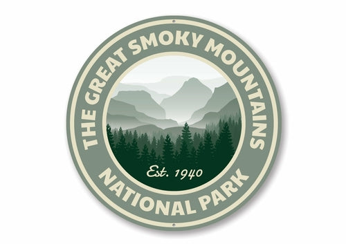 Great Smoky Mountains National Park Sign - Gray
