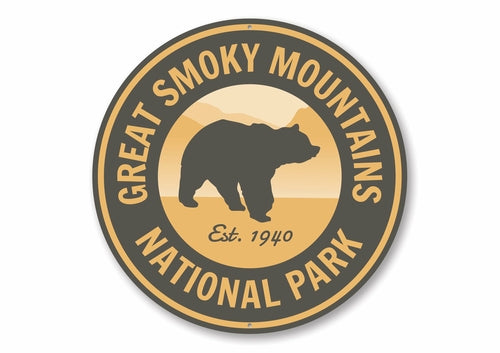 Great Smoky Mountains National Park Sign - Brown