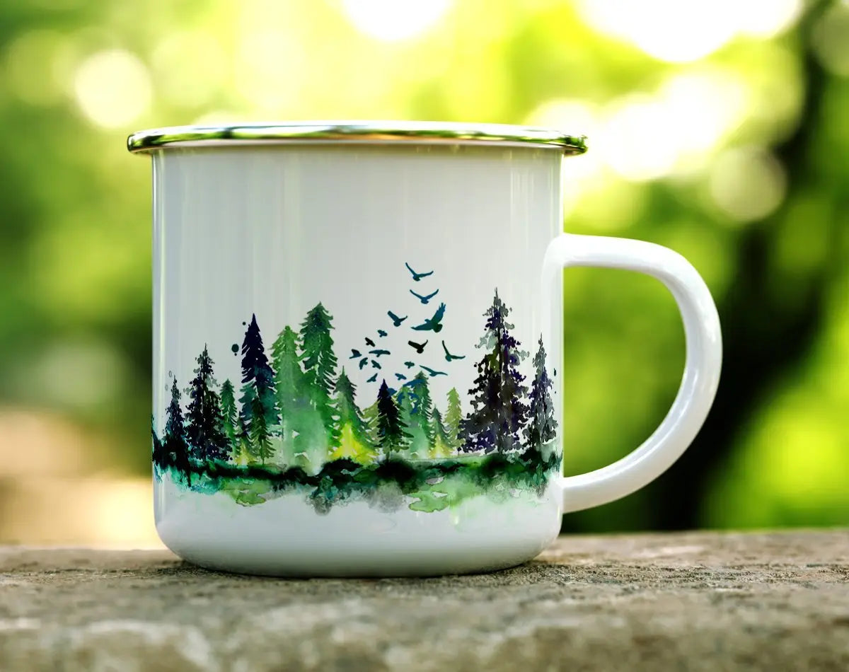 Get Lost Nature Enamel Camping Mug
