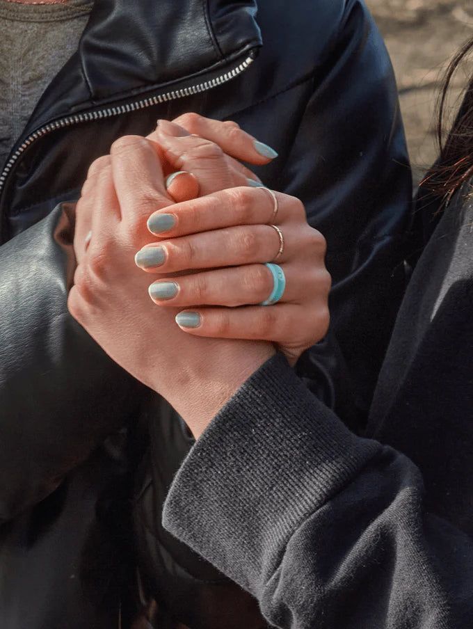 Women's Metallic Marble Modern Silicone Ring