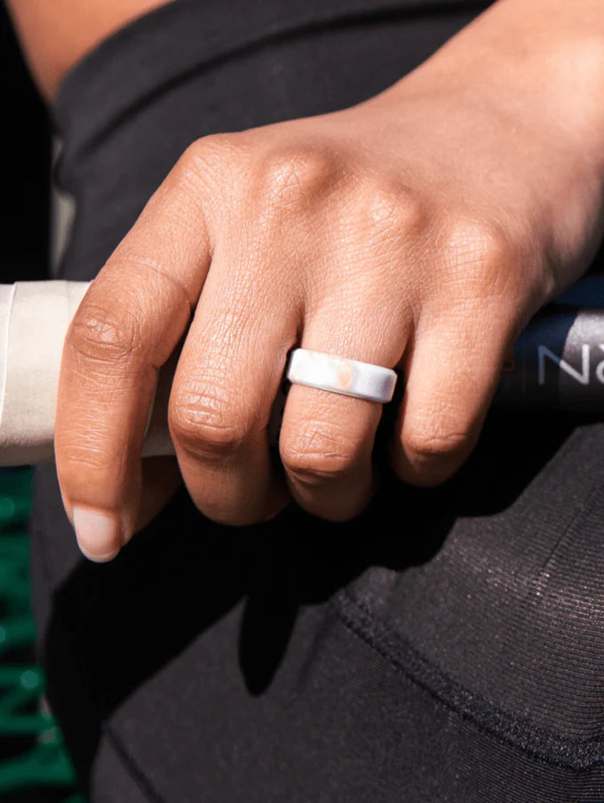 Women's Metallic Marble Modern Silicone Ring