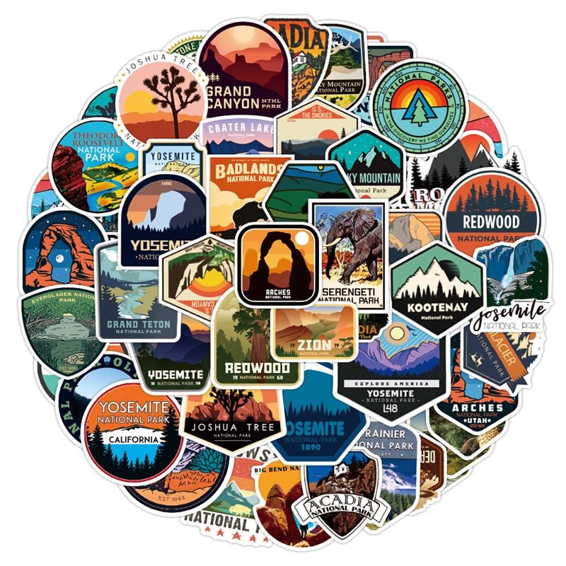 50pcs National Park Stickers