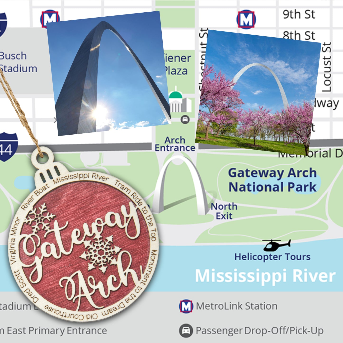 Gateway Arch National Park Christmas Ornament