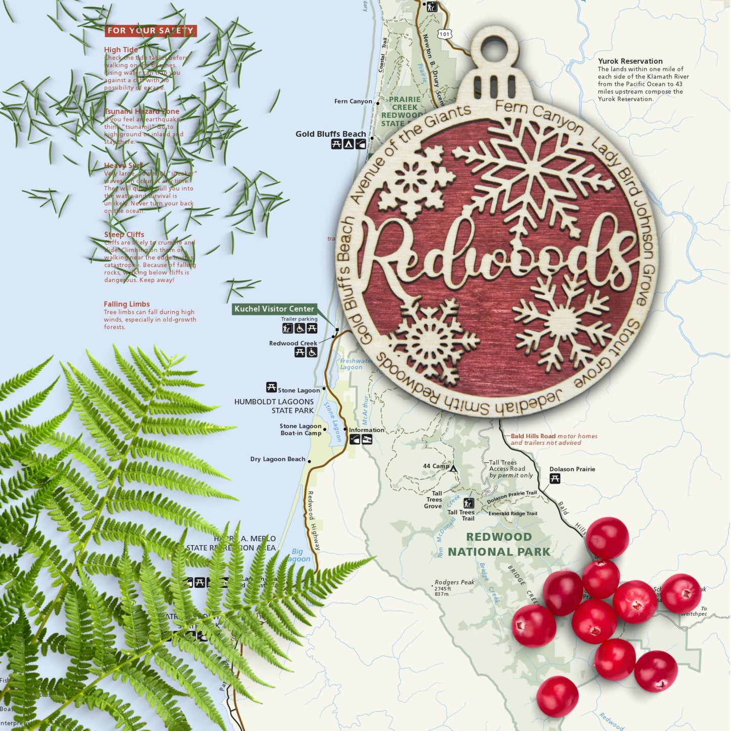 Redwoods National Park Christmas Ornament