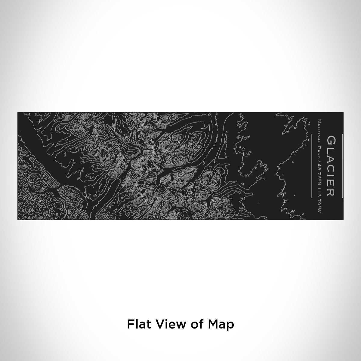 Glacier National Park Engraved Topographic Map Insulated Cup in Matte Black