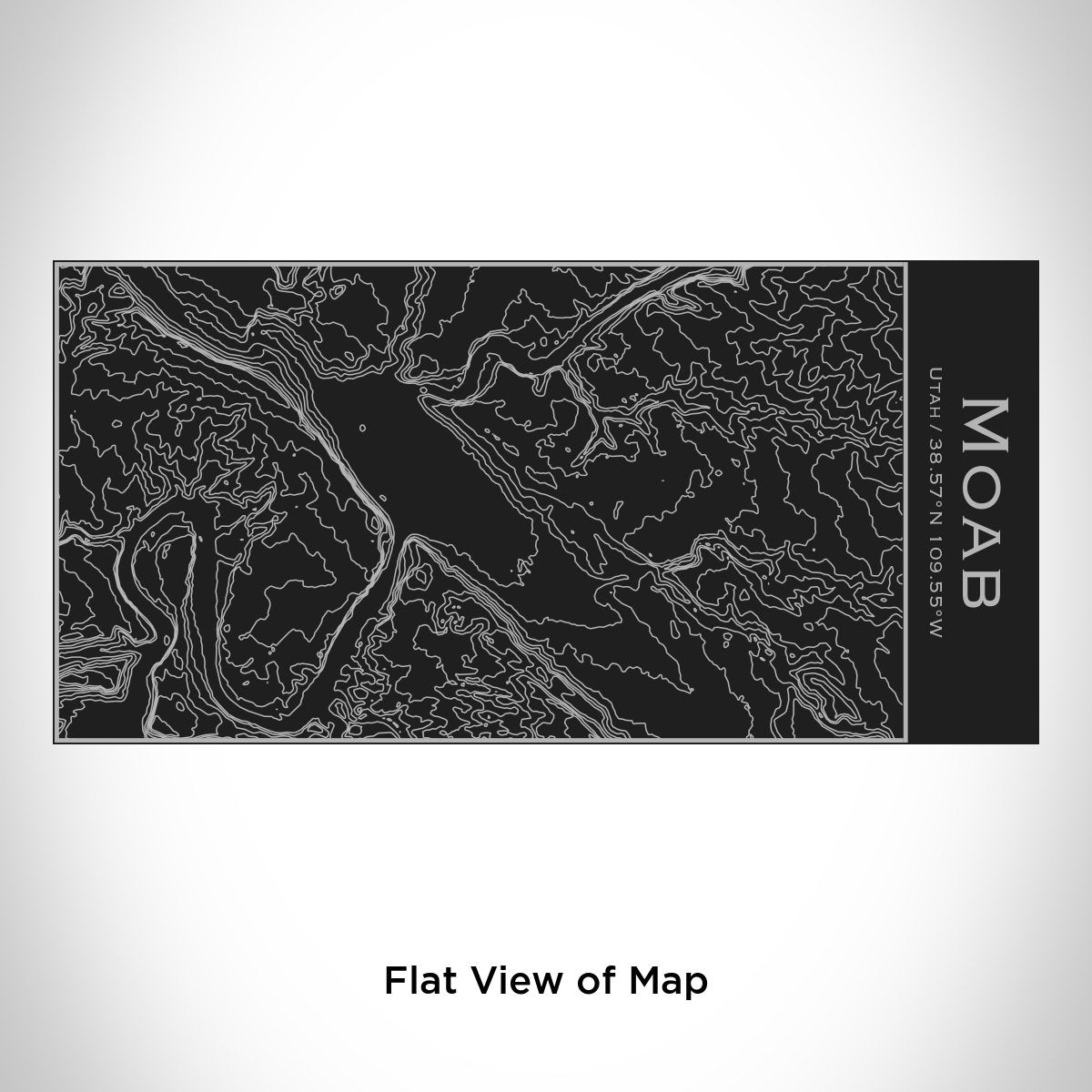 Moab - Utah Engraved Topographic Map Insulated Bottle in Matte Black