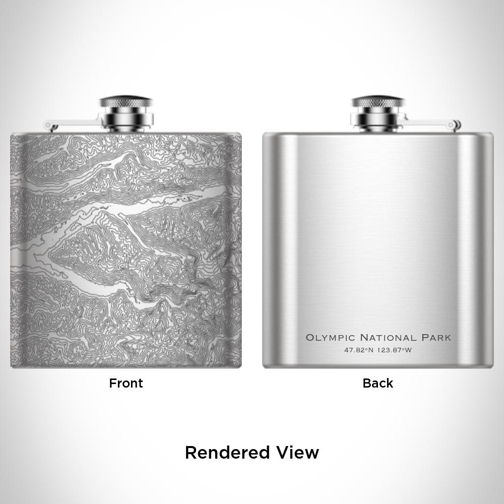 Olympic National Park - Washington Map Hip Flask