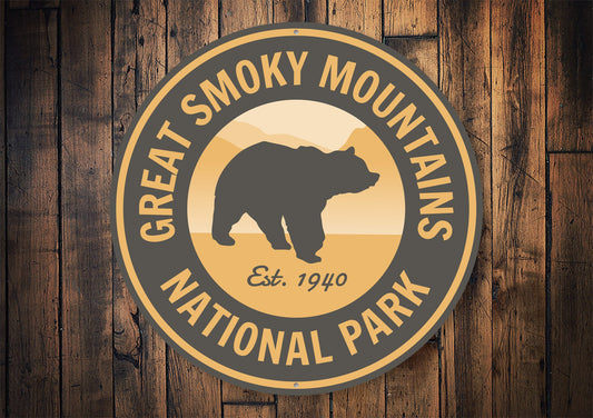 Great Smoky Mountains National Park Sign - Brown