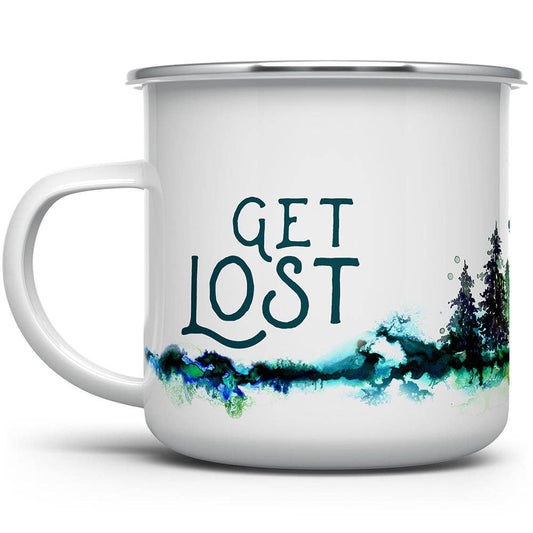 Get Lost Nature Enamel Camping Mug