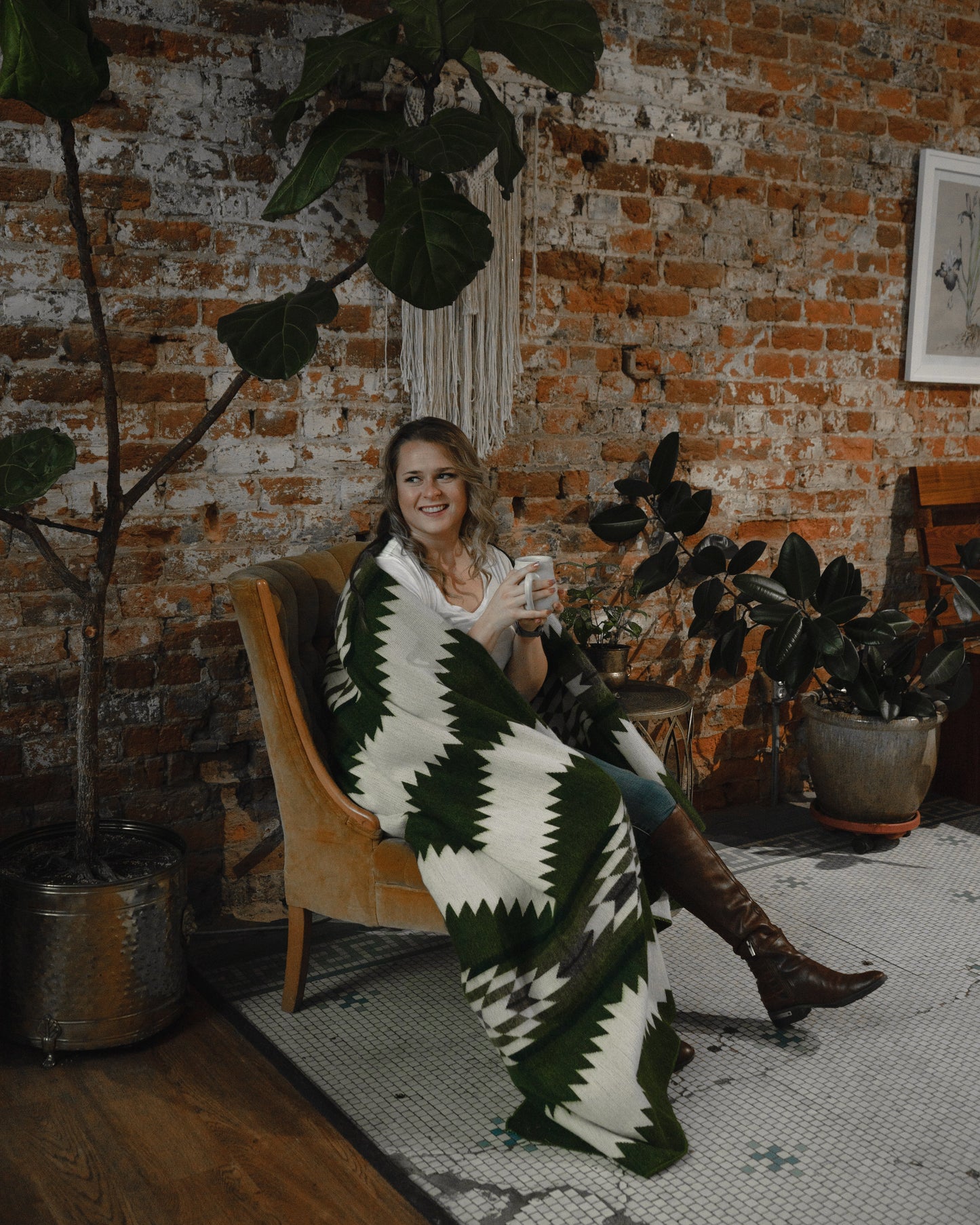 Tscahila Blanket - Forest Green