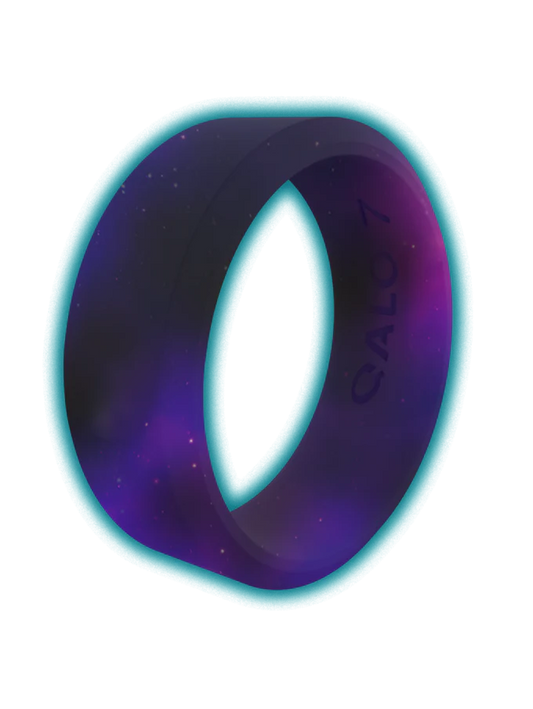 Women's Aqua Galaxy Glow Silicone Ring