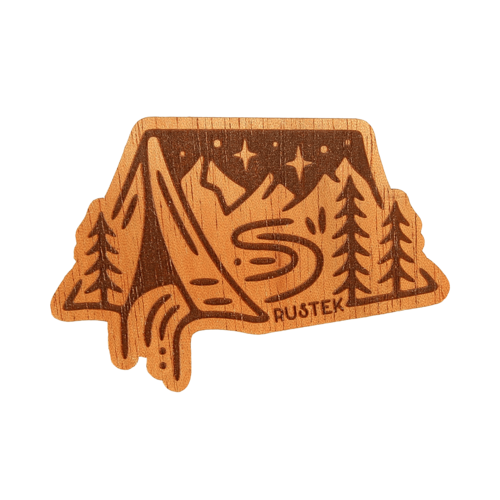 Camping InTent Wood Sticker