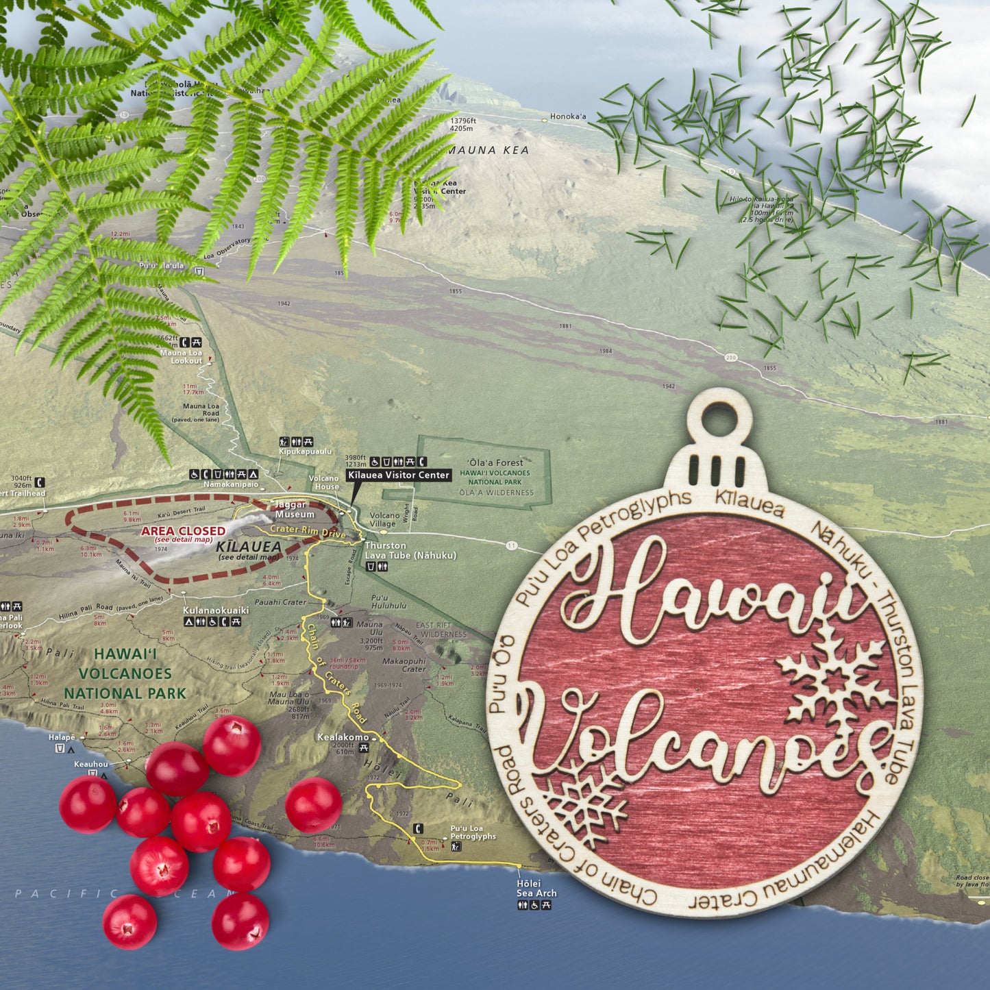 Hawaii Volcanoes National Park Christmas Ornament