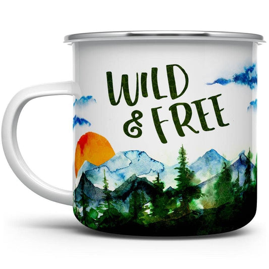 Wild & Free Enamel Camping Mug
