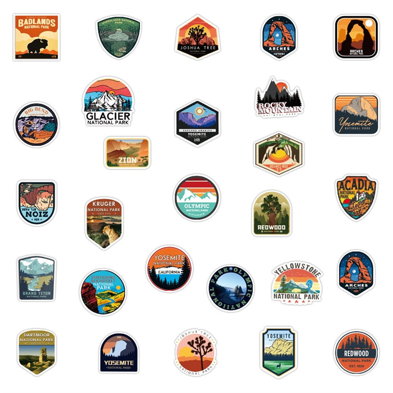50pcs National Park Stickers