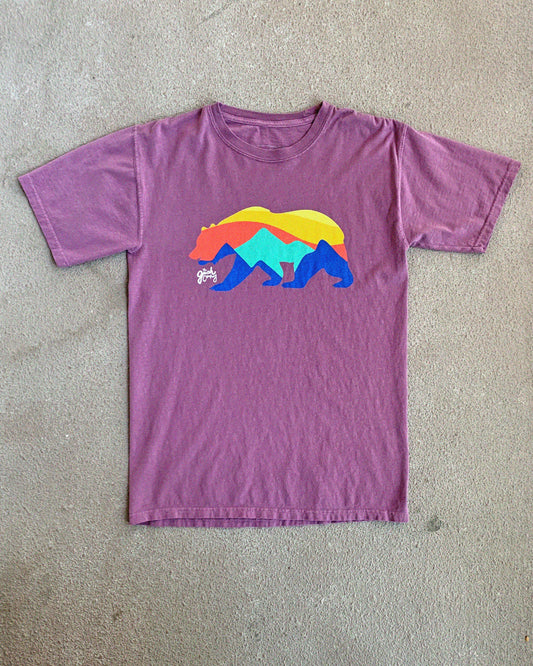 Vintage Wash California Bear Tee - Purple
